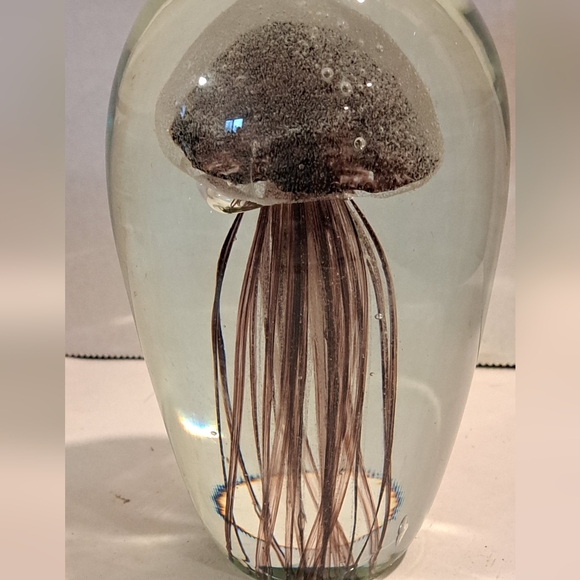 Brown Jellyfish Glass Paperweight. - Picture 3 of 8
